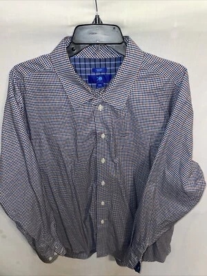 Camisa de Vestir Egara Para Hombre Talla 2XL Azul Marrón Rayas Negocios Formal Ciudad Boda Foto 1 de 4