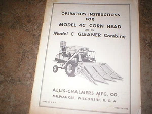 Allis Chalmers 4C Maisköpfe Bediener manueller Reiniger C Mähdrescher - Bild 1 von 1
