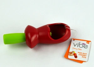 Chefn Vibe Cherry Pitter Pop Out Cherry Olive Pits Kitchen Gadget Red With Tags - Imagen 1 de 12