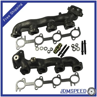 Juego de 2 colectores de escape lado conductor y pasajero para Ford F250 F150 4,6 L V8 Foto 1 de 4