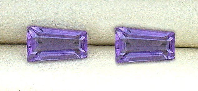 Dos piedras preciosas de amatista de Brasil baguette rectángulo corte personalizado de 4,5 mm x 2,5 mm 4327A1 Foto 1 de 1