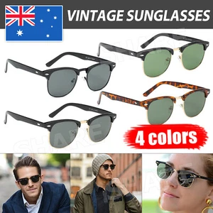 Polarised Sunglasses - Vintage / Retro Half Rimmed Frames - Polarized Lens - Picture 1 of 13