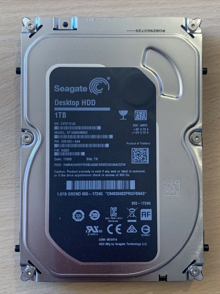 Original Apple iMac Festplatte 1TB HDD 3,5" 2012 2013 2014 2015 2017 2019 - Bild 1 von 1