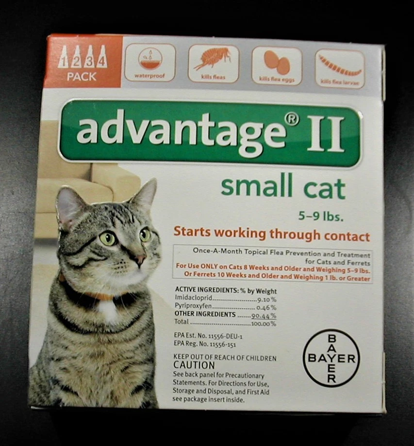 Bayer Advantage II Small Cat 5-9 lbs 4 PK U.S. EPA APPROVE Product 100% GENUINE
