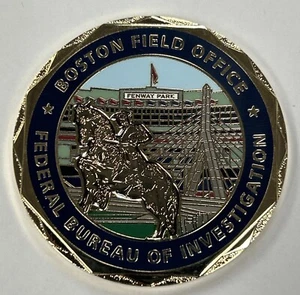 FBI Federal Bureau Of Investigation Boston Division Fenway Park Challenge Coin - Picture 1 of 3