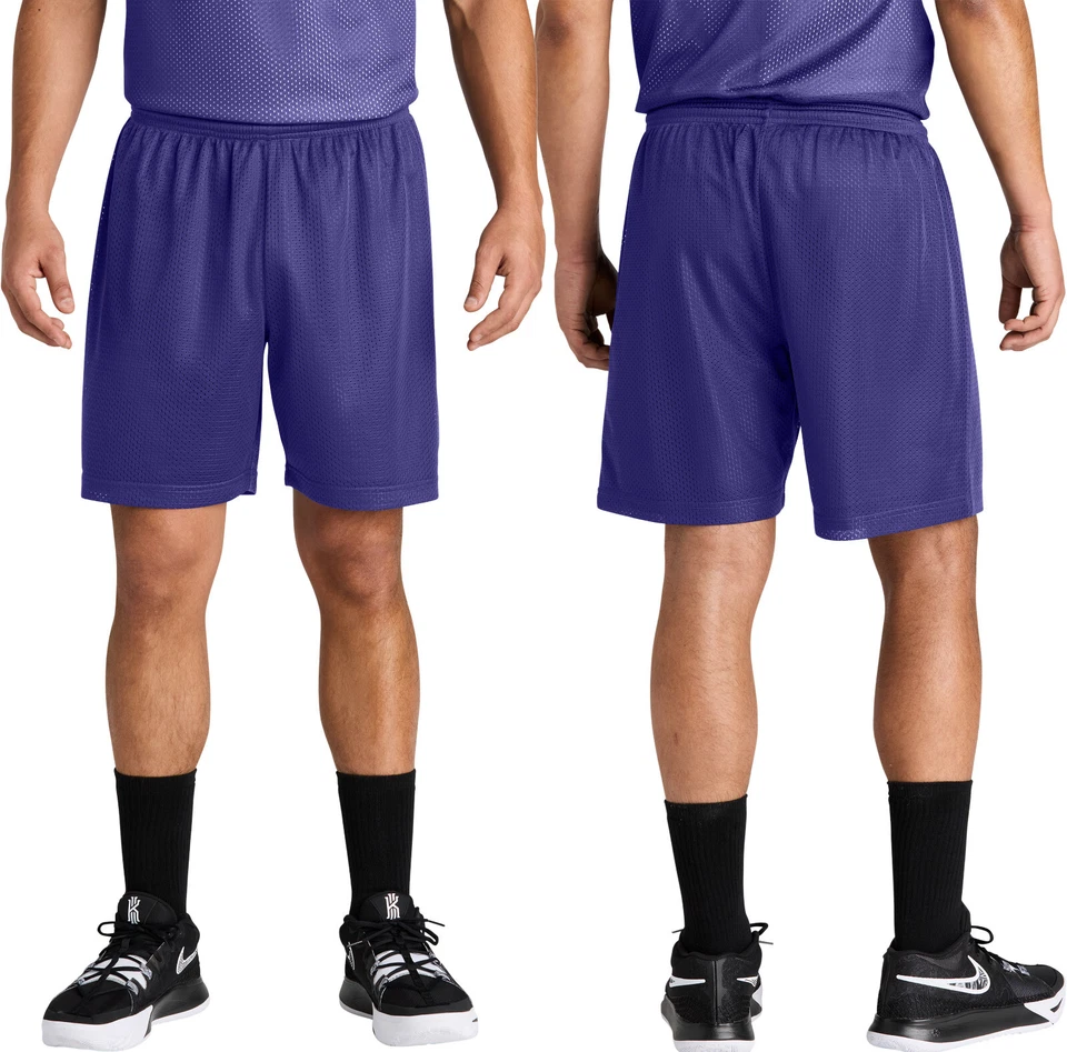 Мужские сетчатые шорты 7 дюймов по внутреннему шву для команды тренажерного зала баскетбола впитывающие влагу XS-4XL НОВЫЕ! - Изображение 1 из 1