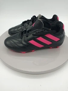 Adidas Black/Pink Sz 11K Kids Sports Predator Soccer Cleats Shoes PBB698007 GUC - Picture 1 of 7