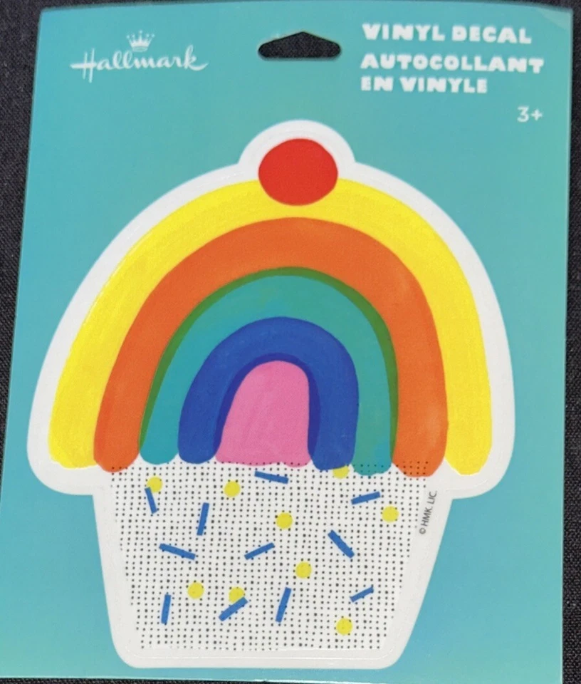 PEGATINA CUPCAKE✨🧁😋🧁😋🧁✨4” X 3 1/2”✨BRILLANTE✨🌈✨IMPRESIONANTE✨💛🧡💚🩵💙🩷✨ Foto 1 de 1
