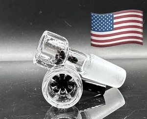 1x 14mm BLACK Glass SNOWFLAKE SCREEN Slide BOWL Male for Glass Water Pipe Bong - Picture 1 of 4