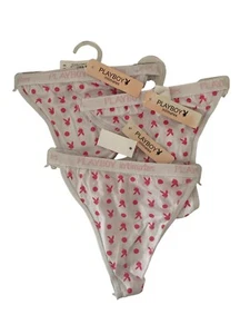 3 pack Ladies white thongs womens knickers size 8-10 - Picture 1 of 3