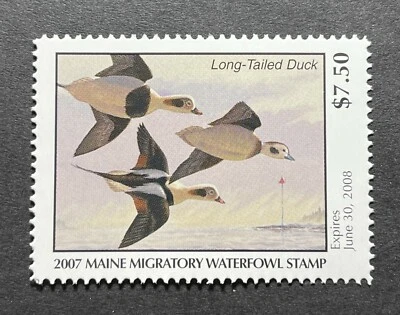 WTDstamps - 2007 MAINE - State Duck Stamp - Mint OG NH - Image 1 of 2
