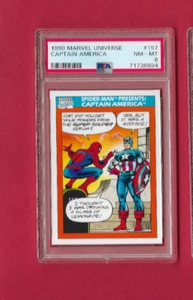1990 Marvel Universe Spider Man Captain América 157 Carte gradée PSA note 8 - Imagen 1 de 2
