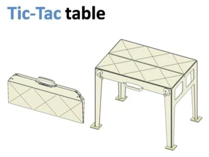 Folding portable Tic-Tac table. Small model. Light and compact for beach/camping - Picture 1 of 4