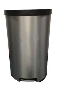 Kohler 45L Curved Semi-Round Stainless Steel Step Trash Can | Soft-Close Lid - Picture 1 of 4