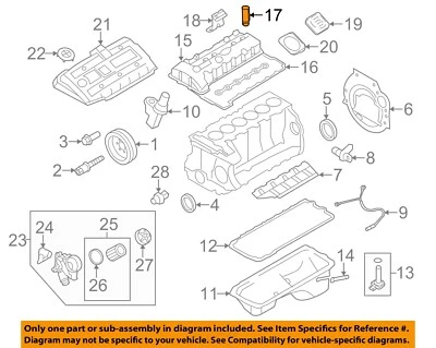 BMW OEM 07-13 328i xDrive Motor Piezas-Manguito Cubierta Válvula 11127575422 Foto 1 de 2