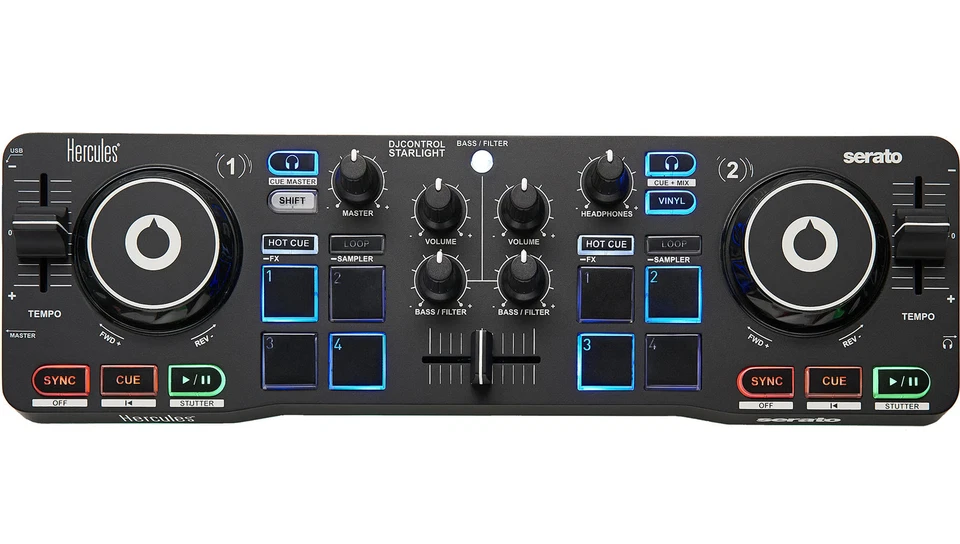 Hercules DJ Control Starlight | 2-Kanal-DJ-Controller mit Serato DJ Lite - Bild 1 von 1