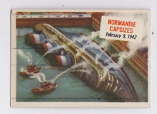 TOPPS 1954 SCOOP CARD #43 NORMANDIE CAPSIZES, FEBRUARY 9, 1942