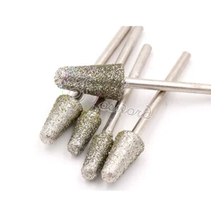 3mm Shank Diamond Burr Grinding Head For Jade Marble Stone Rotary Carving 60# - Picture 1 of 4