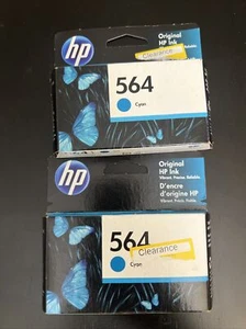 HP 564 Cyan OEM CB318WN BRAND NEW-lot Of Two Exp May/22 - Picture 1 of 3