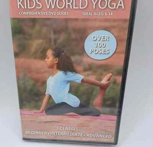 Kids World Yoga 3 Class Levels For Children 6-14 Years Old 100 Poses DVD  - Picture 1 of 2