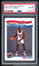 Michael Jordan Card 1991-92 Hoops McDonald's #55 PSA 8