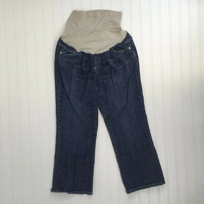 American Star Maternity Capri Jeans Sz Large Secret Fit Belly Over Belly Blue - Image 1 of 4