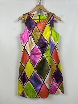 Mini Vestido Arlequín Jeans Moschino Vintage Años 90 Para Mujer Talla 10 EE. UU., 44 IT Foto 1 de 4