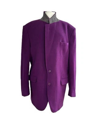 Yves Saint Laurent Vintage Most Beautiful Purple Wool Blazer Jacket XL - Image 1 of 4