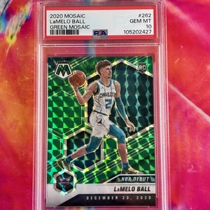 LaMelo Ball Rookie PSA 10 2020-21 Mosaic NBA Debut Green Mosaic #262 Gem Mint RC - Bild 1 von 7