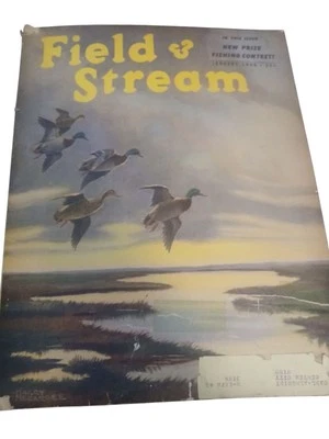 Field & Stream January 1945 Issue Cover Painting By Harry Megargee - Image 1 of 4
