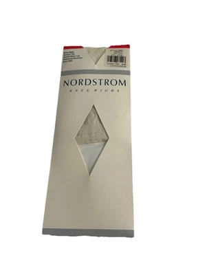 Nordstrom Knee Highs Comfort Top Lycra Sheer Leg Reinforce Sandaltoe Vanilla 1PR - Image 1 of 4