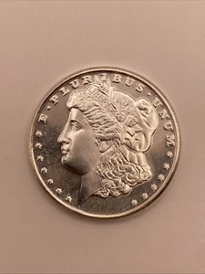 1/2 oz argento design MORGAN rotondo (OZ come nuovo) .999 - Foto 1 di 2