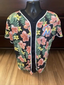 Miami Marlins Floral AOP Hawaiihemd mit Knopfleiste Größe XL Match Up SGA - Bild 1 von 7