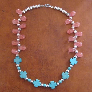 Santo Domingo Pueblo 18" Turquoise Necklace by Matthew Moquino - Picture 1 of 6