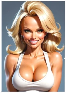 PAMELA ANDERSON * ACEO Personalizado * Divertida Novedad * CELEBRIDAD * Tarjeta de Arte * ATC - Imagen 1 de 2
