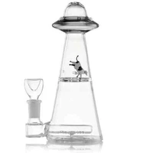 UFO VORTEX BONG 7" H 19cm 👽 COLORE: NERO TRASPARENTE SPESSORE: 3mm 🚀 BY HEMPER - Imagen 1 de 1