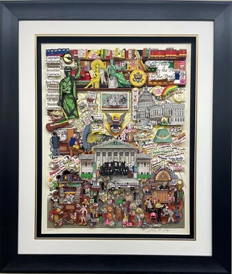 Fazzino "Calzoncillos Legales" Personalizados Enmarcados Firmados a Mano 3D Construccionismo Derecho Pop Arte Foto 1 de 4