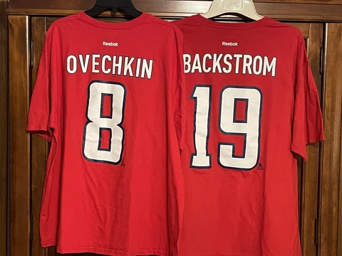 Washington Capitals 2XL Reebok Shirts Ovechkin and Backstrom Cover