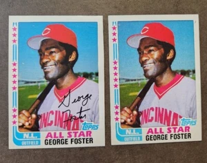 GEORGE FOSTER 1982 Topps #342 "Missing Signature" Error & Corrected Cards - Picture 1 of 2