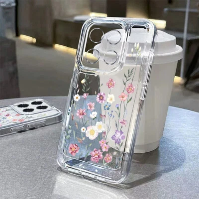 Case For Xiaomi Redmi Note 14 13 Pro 14T 13T Poco X6 Pro Flower Clear Soft Cover - Image 1 of 4