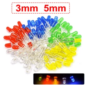 Bright LED Diodes 3mm 5mm Green Red White Blue Yellow Diffused LED Diode - Picture 1 of 25