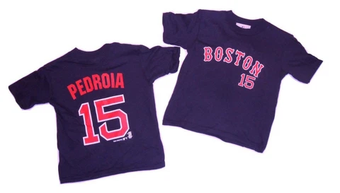 Boston Red Sox Dustin Pedroia T-Shirt Toddler Sizes Name Number Tee MLB Cover
