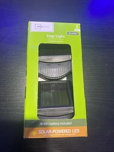 Main Stays Step Light Solar Power LED Warm White Light 2 Pack - Picture 1 of 2