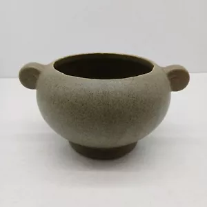 Vtg McCoy Floraline Green Speckled Matte Glaze Pottery Planter Scroll Handles - Picture 1 of 10