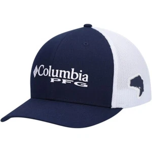Columbia PFG Fish Flag Mesh Ball Cap-High Unisex Navy/White Size S/M - Picture 1 of 2