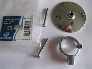 NEW LOOP & FLANGE CEILING BRACKET ROD HOLDER FOR SHOWER CURTAIN BAR~SUPPORT~RING - Picture 1 of 3