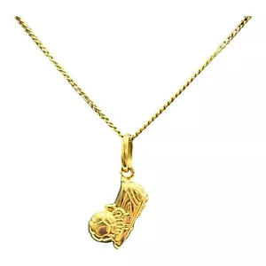 9ct 9k Yellow Gold Soccer Football And Boot Charm Pendant 0.73 Grams. Brand New - Picture 1 of 7
