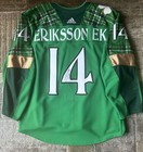2018 Joel Eriksson Ek Signed Game Worn Minnesota Wild Jersey Rookie St Patrick