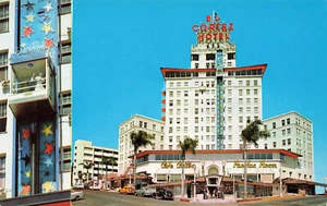 SAN DIEGO CA EL CORTEZ HOTEL AND GLASS ELEVATOR 1957 POSTAL VINTAGE 052225 U - Imagen 1 de 2