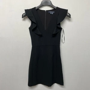 French Connection Women Mini Dress Size US 0 UK 4 Black B346 -28 - Picture 1 of 13